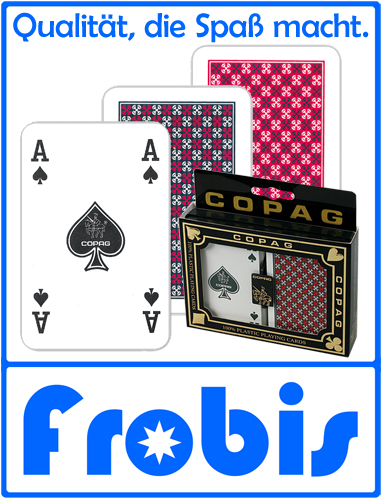2 Copag Plastik Pokerkarten Jumbo Face Rot/Blau 2 Pips Kartenspiele von Frobis 